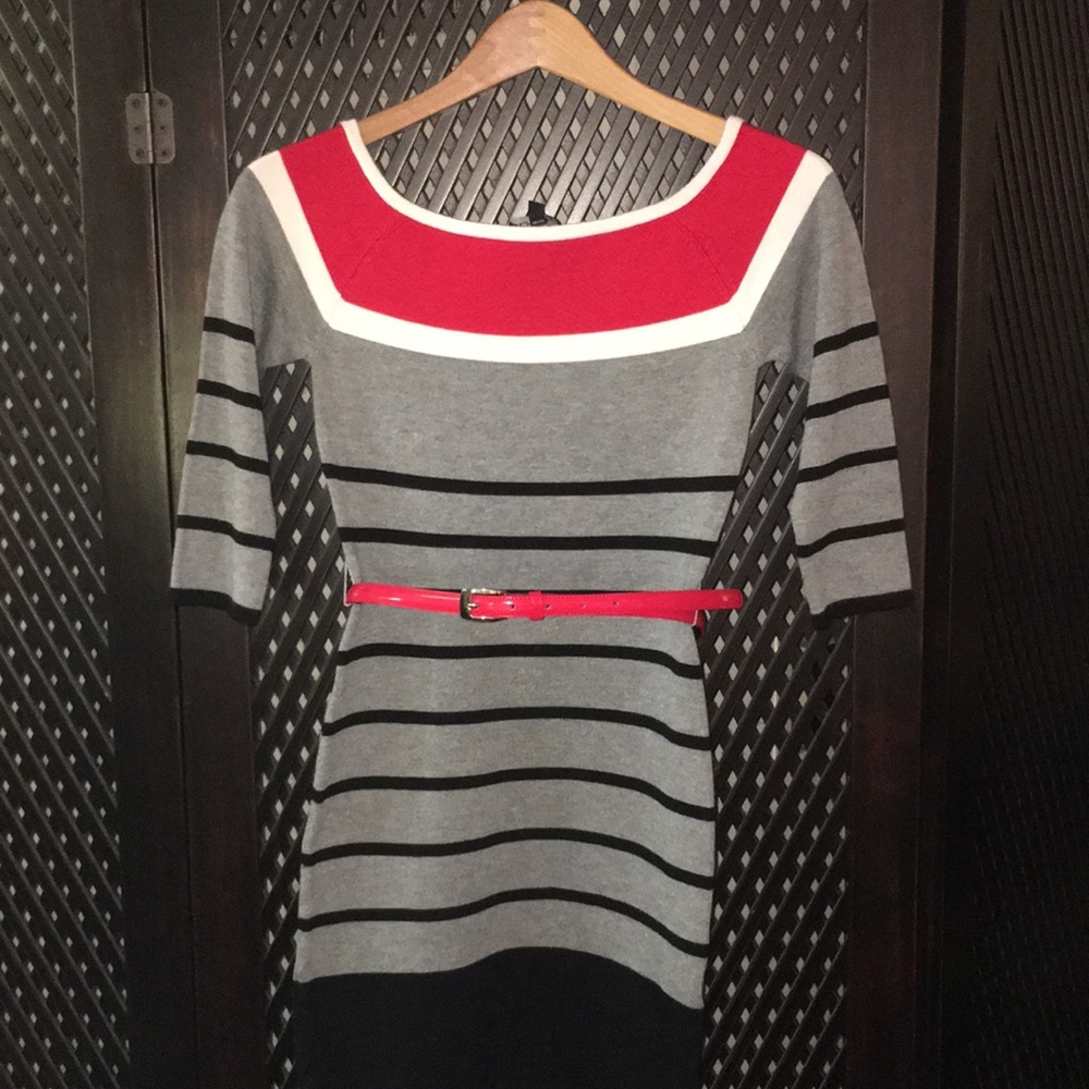 Bebe vertical stripe sweater dress